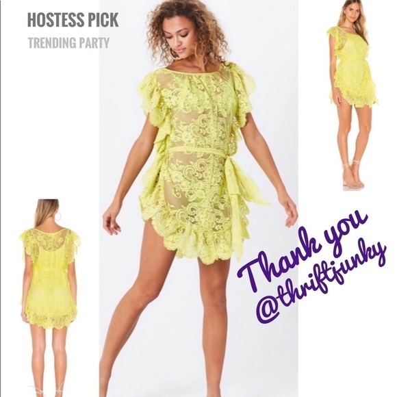 💋NWOT JENS Pirate Booty Key Lime 2 Pc Sheer Lace CoverUp/Dress - Picture 1 of 16